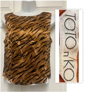 TOTOnKO 100% Silk Tiger Top